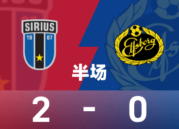 瑞典超半场：比耶克博破门，天狼星2-0埃尔夫斯堡